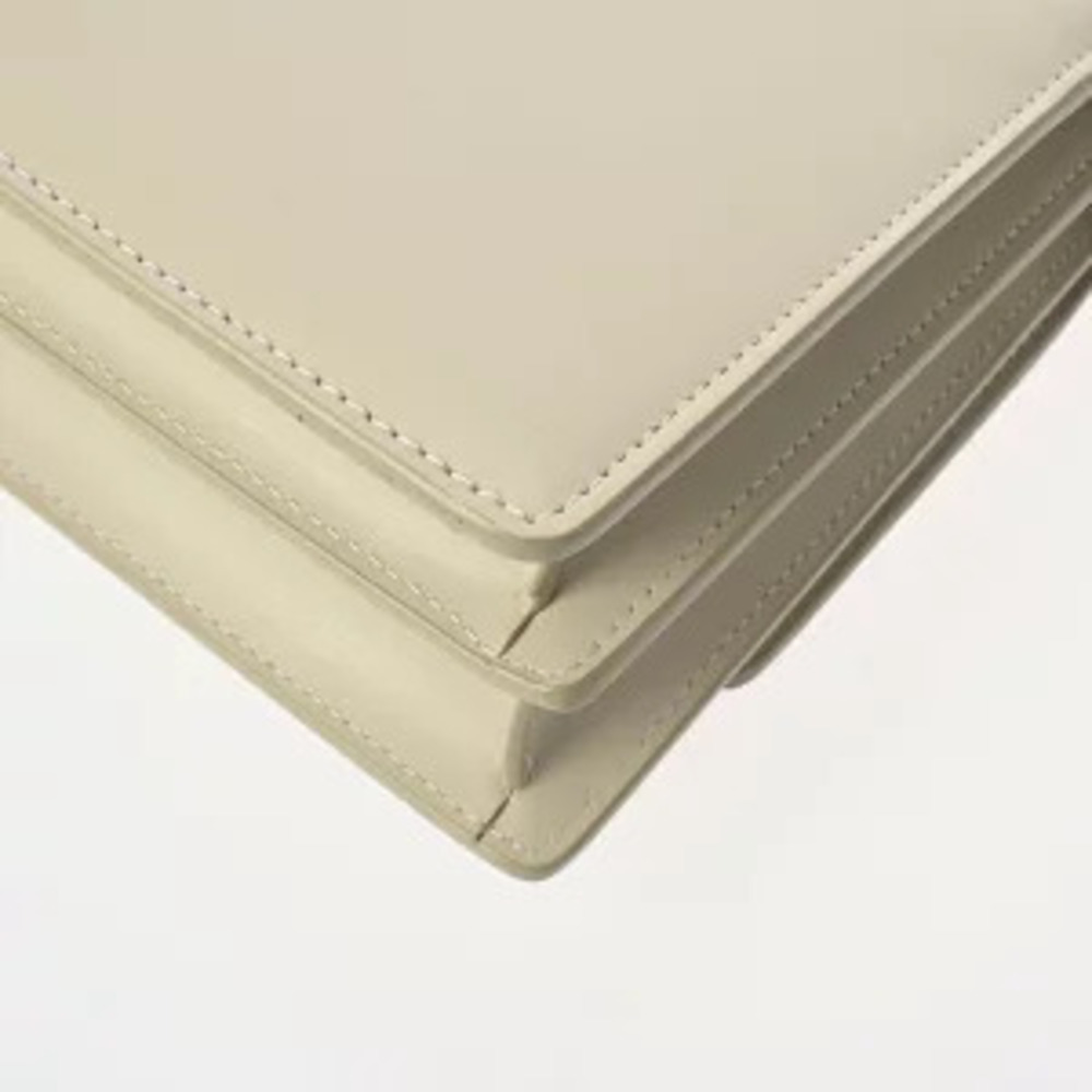 Saint Laurent Sunset Chain Shoulder Bag Beige Ivory White Smooth Leather Suede - Picture 8 of 9